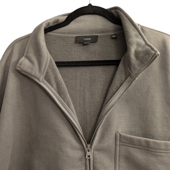 vince | Men's Full Zip Relaxed Fit Soft  Jacket | Warm Pewter | Big & Tall  XXL - Picture 5 of 14